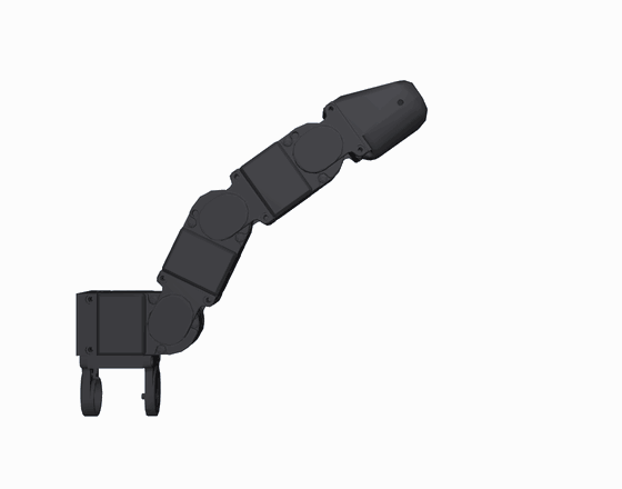 Black joint state stays fixed as the gray command finger closes inward, with a yellow direction arrow